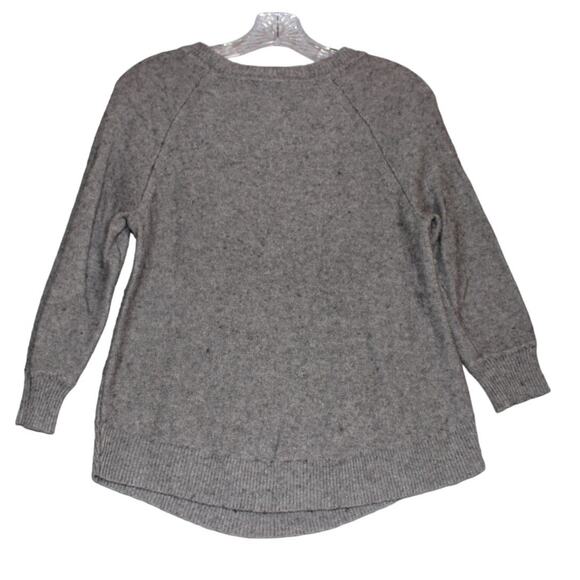 J‎ CREW Womens XS Gray 3/4 Sleeve Textured Curved-Hem Sweater Style C9719 - Picture 2 of 8